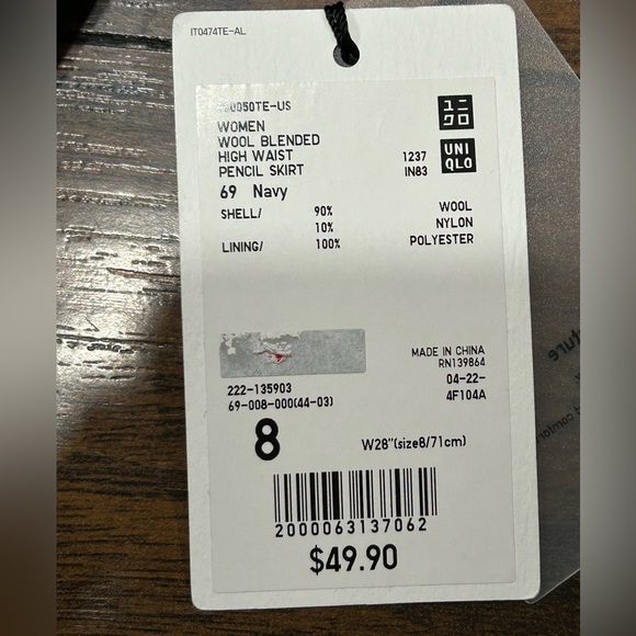 Uniqlo Pencil Skirt size 8 nwt - Picture 4 of 8